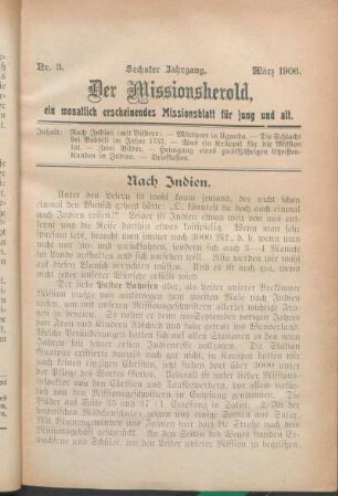 Nr. 3. Sechster Jahrgang. März 1906.