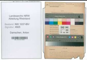 Entnazifizierung Anton Damschen , geb. 16.06.1896 (Angestellter)