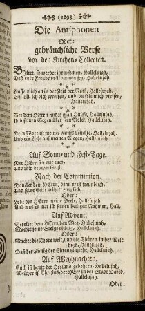 Die Antiphonen Oder: gebräuchliche Verse vor den Kirchen-Collecten.