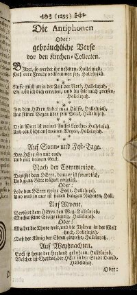 Die Antiphonen Oder: gebräuchliche Verse vor den Kirchen-Collecten.