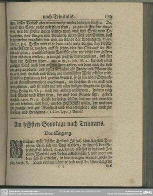 Am sechsten Sonntage nach Trinitatis