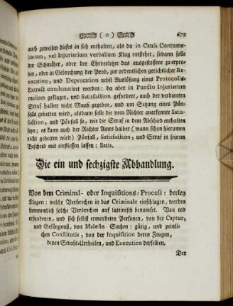 Die ein und sechzigste Abhandlung - Letzt, und zwey und sechzigsten Abhandlung