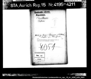 Der dem Handlungsdiener Johann Reinhard Franzen in Norden gestattete Kramhandel in Ostdorf