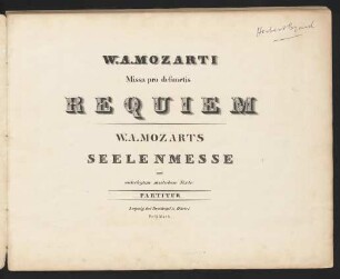 W. A. Mozarti Missa Pro defunctis Requiem