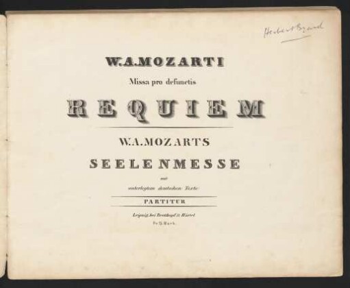 W. A. Mozarti Missa Pro defunctis Requiem