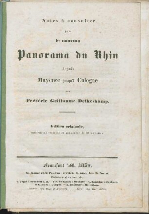 Delkeskamp's neues Panorama des Rheins von Mainz bis Cöln