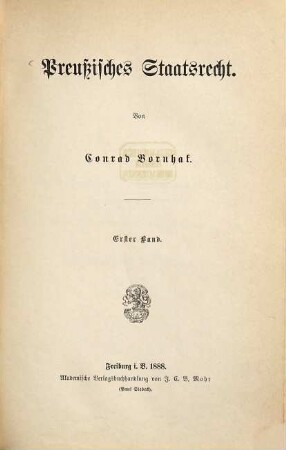 Preußisches Staatsrecht, 1