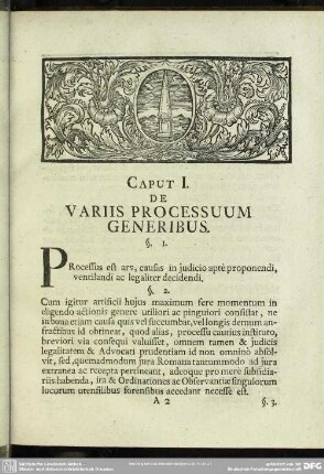 Caput I. De Variis Processuum Generibus