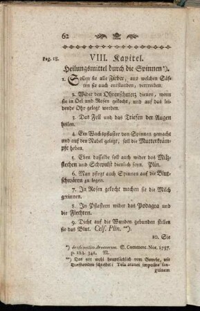VIII. Kapitel. Heilungsmittel durch die Spinnen.