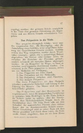Das Präpariren in die Tiefe.