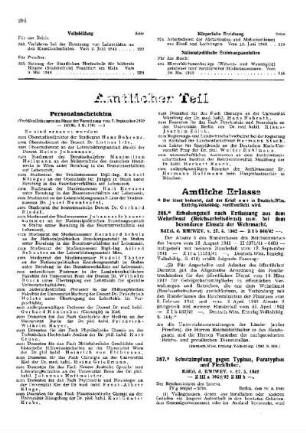 Schutzimpfung gegen Typhus, Paratyphus und Fleckfieber : [Amtliche Erlasse] ; [Amtlicher Teil]