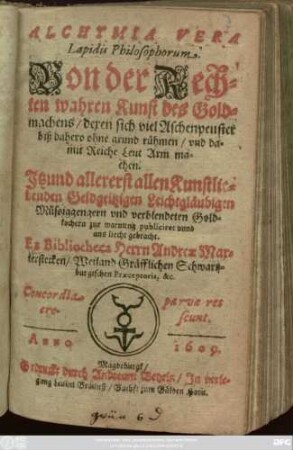 Alchymia Vera Lapidis Philosophorum