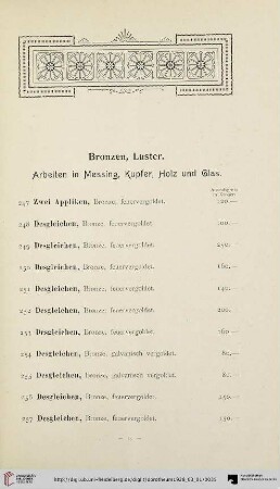 Bronzen, Luster (Nr. 247-296)
