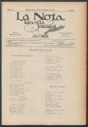 Elevación : En las heladas cumbres... [y] Espacio y tiempo