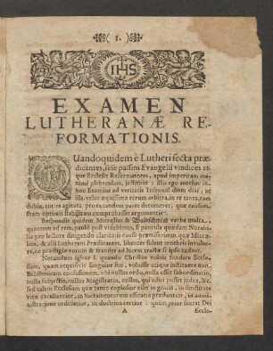Examen Lutheranae Reformationis.
