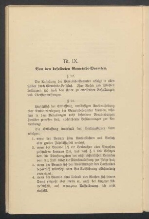 IX. Von den besoldeten Gemeinde-Beamten