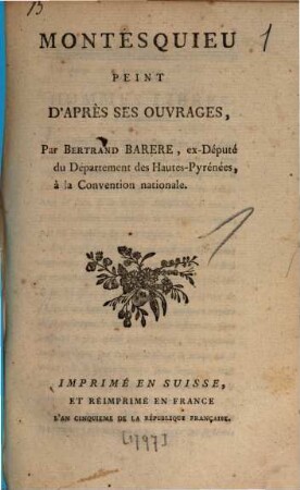 Montesquieu peint d'après ses ouvrages