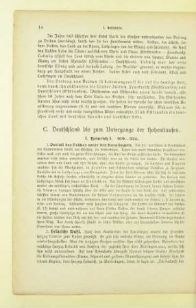 C. Deutschland bis zum Untergange der Hohenstaufen