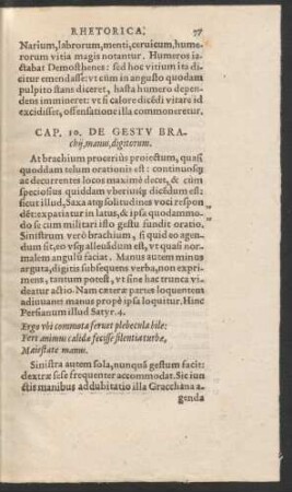 Cap. 10. De Gestu Brachii, manus, digitorum.