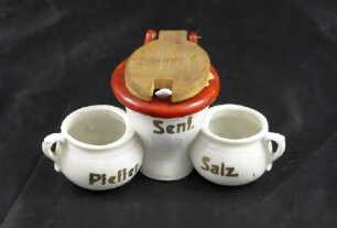 Gefäß für Senf, Salz und Pfeffer "Mittenwald" mit Löffel