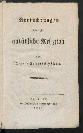 Betrachtungen über die natürliche Religion