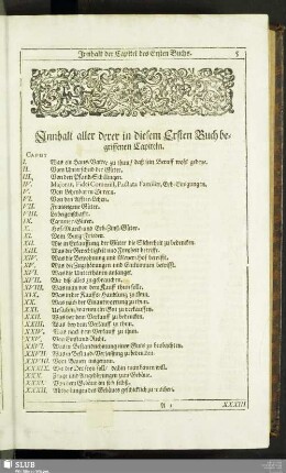 Innhalt aller derer in diesem Ersten Buch begriffenen Capiteln