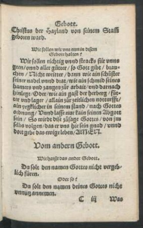 Vom andern Gebott.