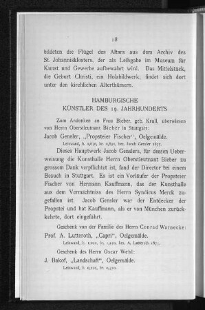 Hamburgische Künstler des 19. Jahrhunderts
