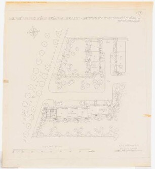 Gartenanlage Brühler Straße (Wohnungen für Belgische Besatzungsangehörige), Köln: Gartenanlagen an den Einfamilienhäusern Typ XR (Block A und E): Grundriss 1:200