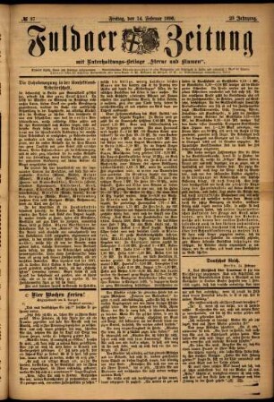 Ausgabe vom Freitag, den 14. Februar 1896.