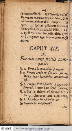 CAPUT XIX. DE Forma cum stellis comparata.
