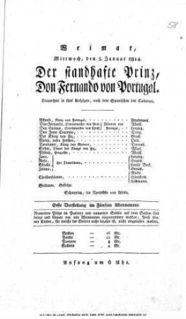 Der standhafte Prinz, Don Fernando von Portugal