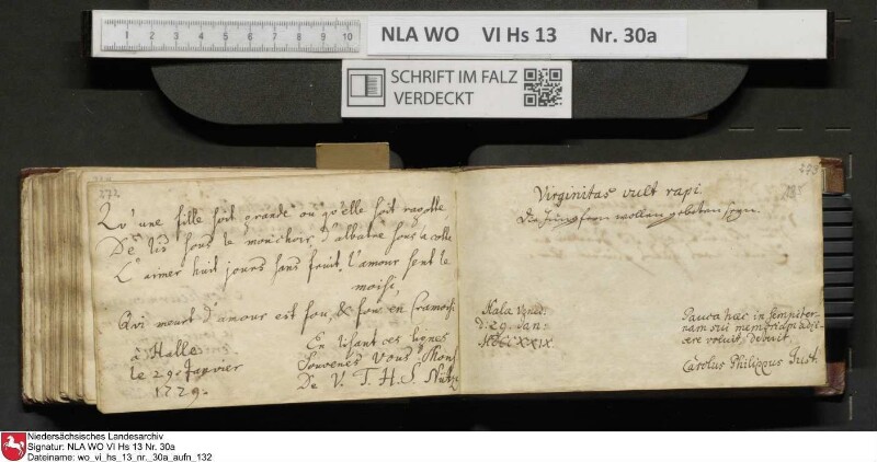 Stammbuch des U. J. Schrader aus Hannover