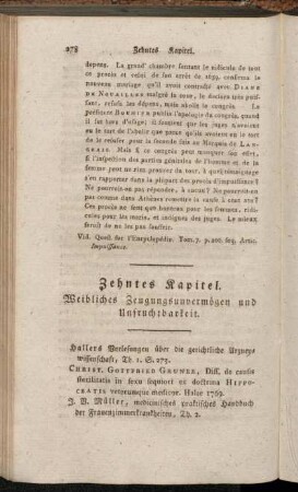 Zehntes Kapitel. Weibliches Zeugungsunvermögen und Unfruchtbarkeit.