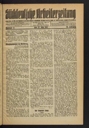 Nr. 11. Den 27. Mai 1917 - Nr. 12. Den 10. Juni 1917