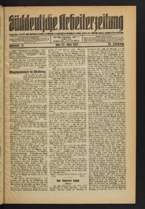 Nr. 11. Den 27. Mai 1917 - Nr. 12. Den 10. Juni 1917