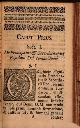 Exercitium Academicum De Coniunctione Principatus et Sacerdotii In Una Persone, 1. ... Partem Priorem