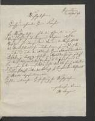 Brief von Heinrich Meyer an Johann Jacob Kohlhaas