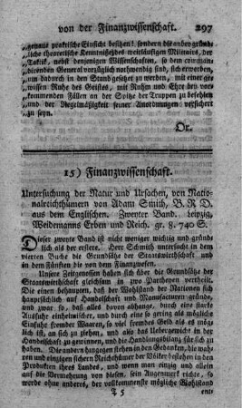 15) Finanzwissenschaft.
