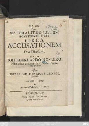 De Eo Quod Naturaliter Justum Honestumque Est Circa Accusationem Deo Directore