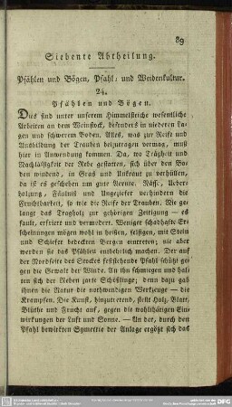 Siebente Abtheilung. Pfählen und Bögen, Pfahl- und Weidenkultur