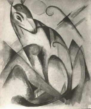 Marc, Franz. Komposition mit Tier (Eichhörnchen). Aquarell. Um 1912