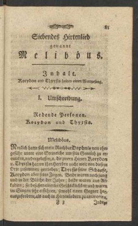 Siebendes Hirtenlied genannt Meliböus
