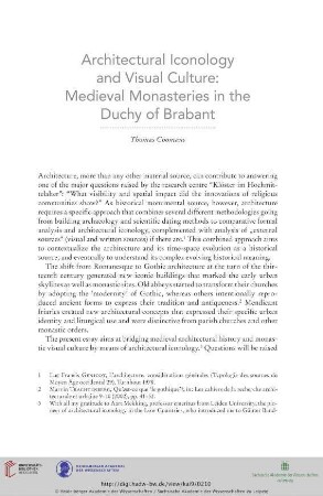 Architectural Iconology and Visual Culture: Medieval Monasteries in the Duchy of Brabant