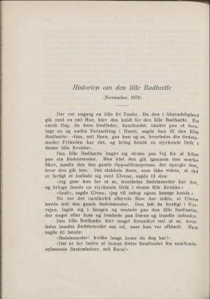 Historien om den lille Rødhætte (November 1871)