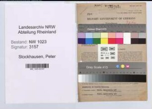 Entnazifizierung Peter Stockhausen , geb. 11.08.1898 (Werkmeister)