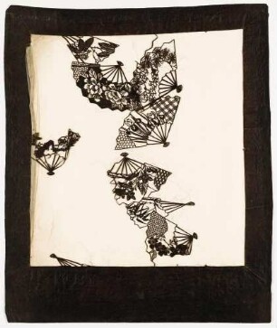 Katagami - Fächer mit floralen und geometrischen Motiven
