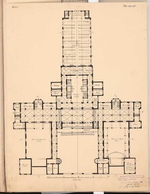 Volksbibliothek Schinkelwettbewerb 1902: Grundriss EG 1:200