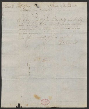 Brief an B. Schott's Söhne : 08.09.1818