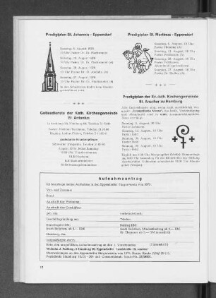 Predigtplan der Ev.-luth. Kirchengemeinde St. Anschar zu Hamburg